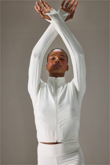 DeFactoFit Slim Fit Stand Collar Soft Lining Cardigan