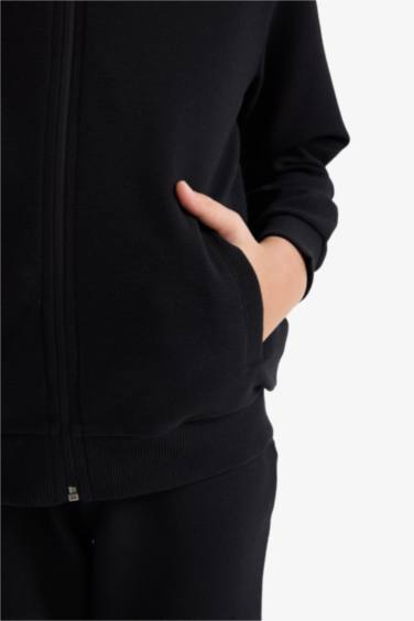 Regular Fit Bomber Collar Cardigan