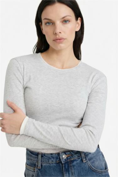 Slim Fit Crew Neck Ribbed T-Shirt