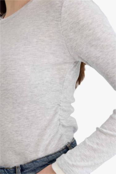 Slim Fit Crew Neck Ribbed T-Shirt