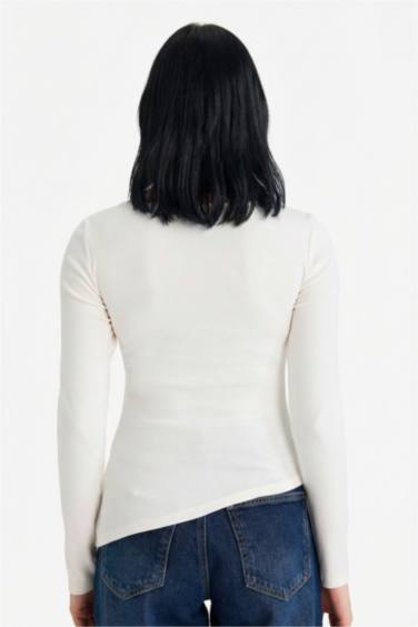 Slim Fit Crew Neck Ribbed Long Sleeve T-Shirt