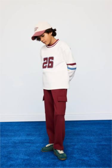 Erkek Çocuk Loose Fit Kargo Cepli Beli Lastikli Eşofman Altı