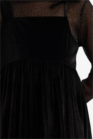 سيت بناتي فستان وبلوزة تول - قطعتين