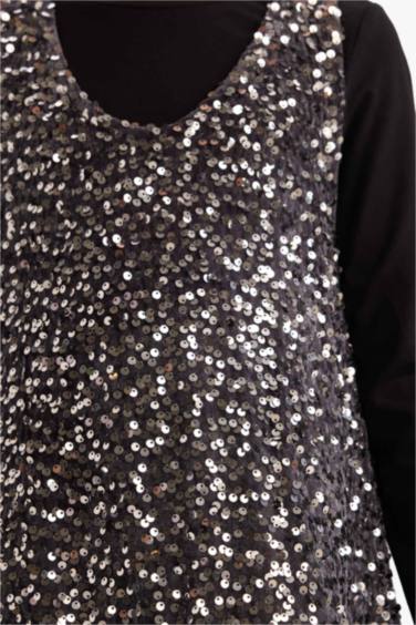 سيت بناتي فستان وتيشيرت ردن طويل - قطعتين