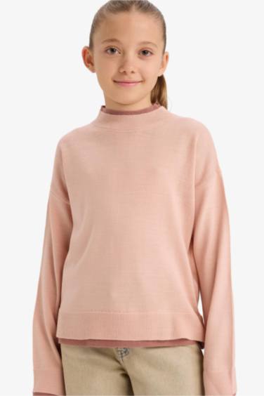 Kız Çocuk Bisiklet Yaka Triko Kazak