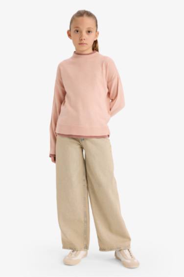 Kız Çocuk Bisiklet Yaka Triko Kazak