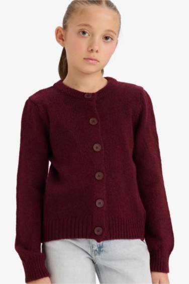 Girl Buttoned Knit Cardigan
