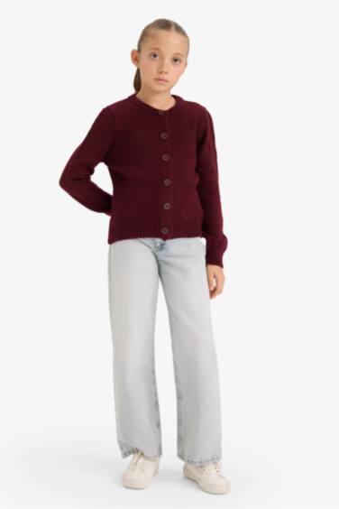 Girl Buttoned Knit Cardigan