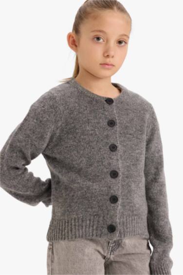 Girl Buttoned Knit Cardigan