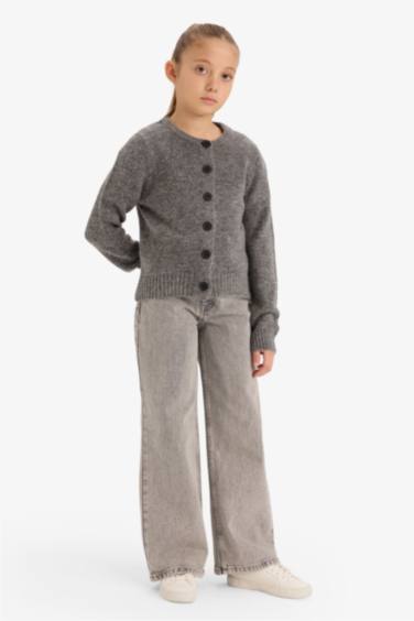 Girl Buttoned Knit Cardigan