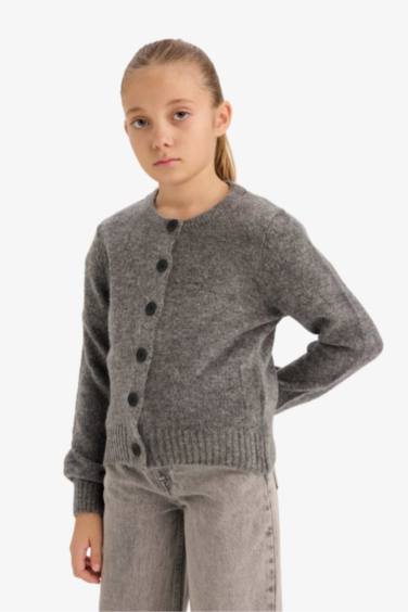 Girl Buttoned Knit Cardigan