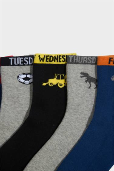 Erkek Çocuk 5'li Pamuklu Uzun Çorap