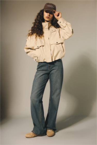 Su Geçirmez Kapüşonlu Dokuma Mont - Görsel 2