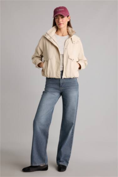 Su Geçirmez Kapüşonlu Dokuma Mont - Görsel 6