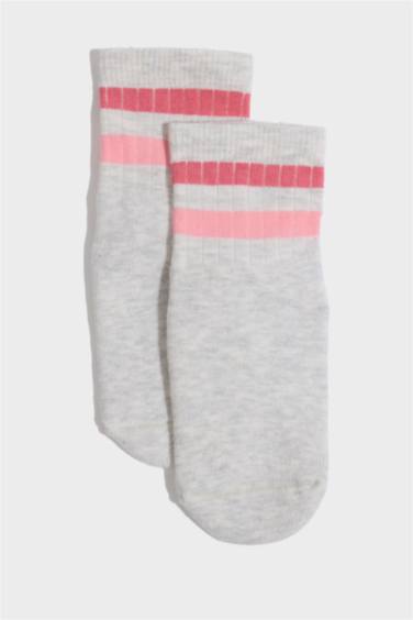 Kız Bebek Dikişsiz 3'lü Pamuklu Havlu Çorap