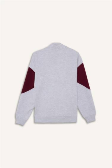 NBA Boston Celtics Oversize Fit Yarım Fermuarlı Modal Sporcu Sweatshirt