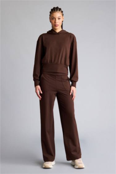 Wide Leg Long Pocketed Sports Pants