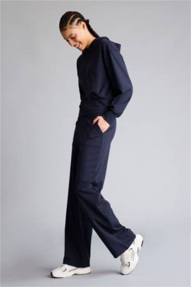 Wide Leg Long Pocketed Sports Pants