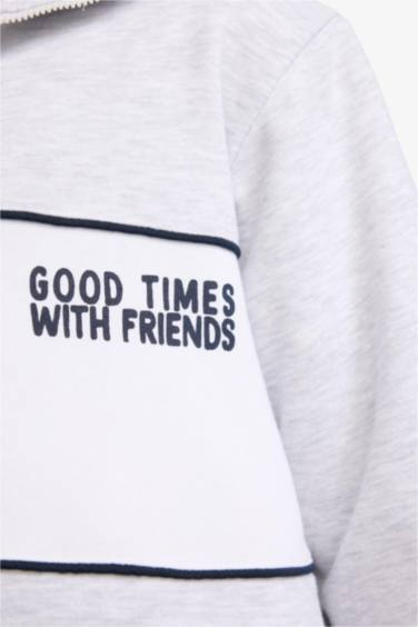 Erkek Çocuk Yarım Fermuarlı İçi Yumuşak Tüylü Sweatshirt