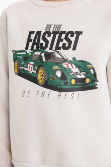 سويت شيرت ولادي قصة عادية بياخة مستديرة ببطانة ناعمة