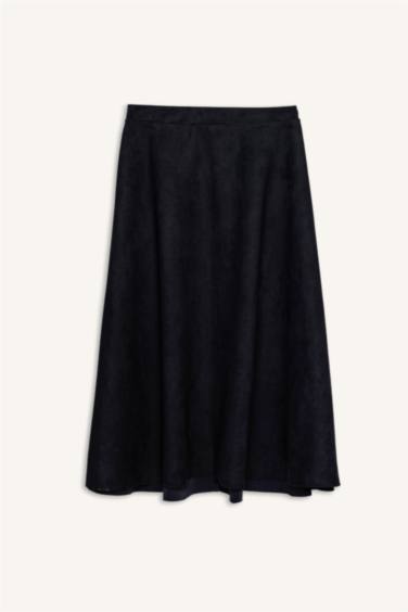 A Cut Suede Knitted Skirt
