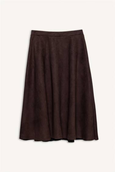 A Cut Suede Knitted Skirt
