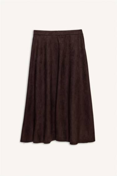 A Cut Suede Knitted Skirt