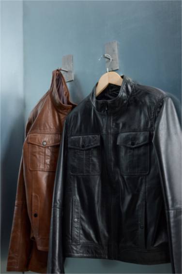 %100 Deri Premium Slim Fit Dar Kesim Dik Yaka Astarlı Fermuarlı Mont