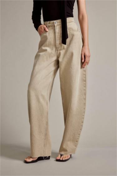 Baggy Fit Düz Paça Jean Pantolon