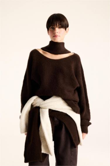 Regular Fit Kayık Yaka Triko Kazak