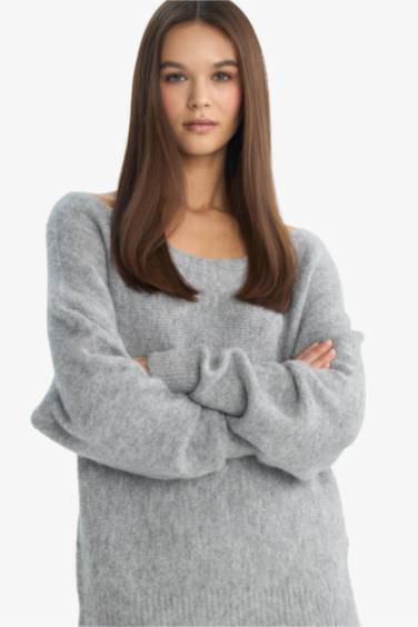 Coool Regular Fit Kayık Yaka Triko Kazak