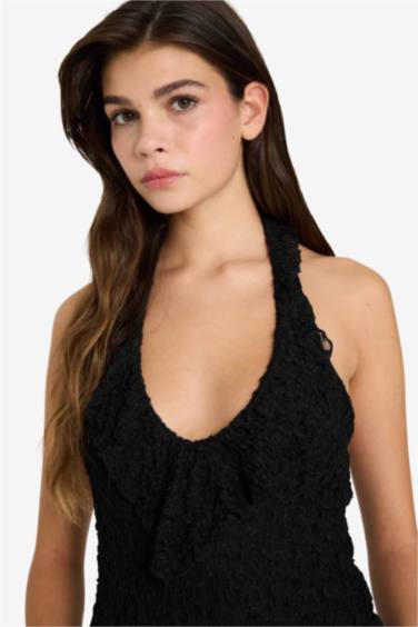 Halter Yaka Dantel Bluz