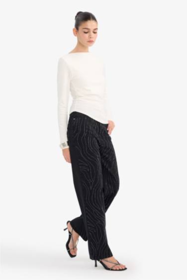 Straight Fit Yüksek Bel Bilek Boy Jean Pantolon