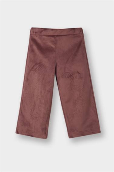 Kız Bebek 2'li Takım Baskılı Sweatshirt Süet Pantolon