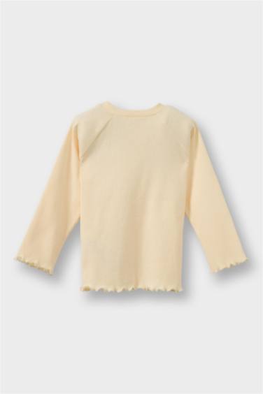 تيشيرت بيبي بناتي ردن طويل مضلع قصة عادية وطبعة كريسماس