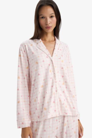 Pijama Takımı Regular Fit Desenli Uzun Kollu Üst Uzun Alt-Fall in Love