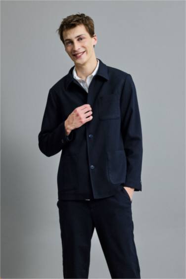Relax Fit Twill Cotton Lined Blazer