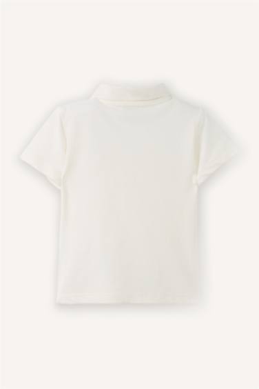 تيشيرت بولو ولادي نص ردن بيكيه بطبعة شعار اوفر سايز