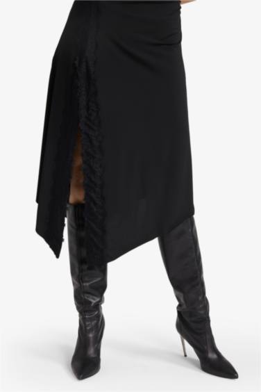 Yılbaşı Temalı A Kesim V Yaka Yırtmaçlı Askılı Midi Elbise