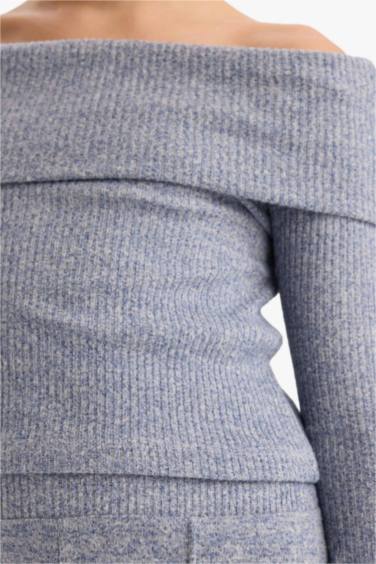 Kız Çocuk 2'li Takım Omzu Açık Bluz Geniş Bol Paça Pantolon