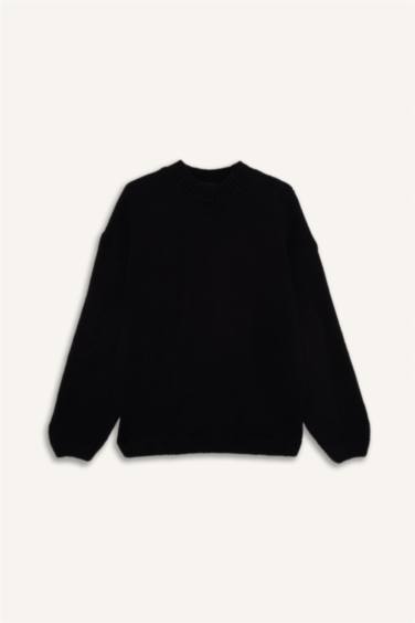 Oversize Geniş Kalıp Bisiklet Yaka Kazak