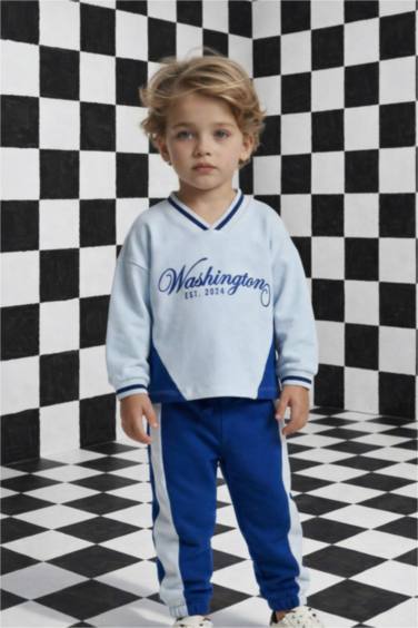 Baby Boy Printed Sweatshirt Sweatpants 2 Piece Set