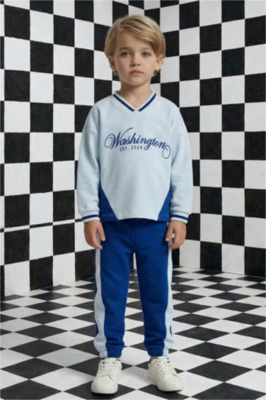 Ұл сәбилерге арналған 2-уі 1-де суретті жиынтық свитшот және спорттық шалбар