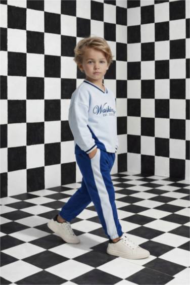 Baby Boy Printed Sweatshirt Sweatpants 2 Piece Set
