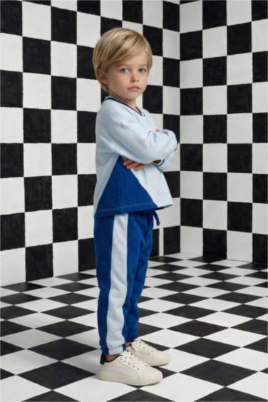 Ұл сәбилерге арналған 2-уі 1-де суретті жиынтық свитшот және спорттық шалбар