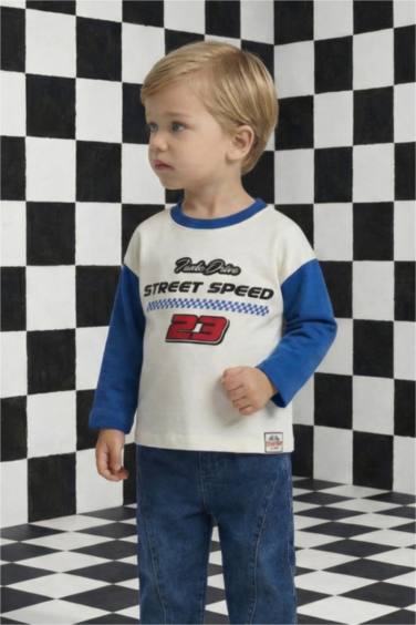 Baby Boy Oversize Fit Crew Neck Printed T-Shirt