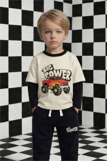 Boy Oversize Fit Crew Neck Printed T-shirt
