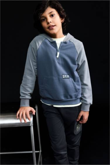 Oversize Kapüşonlu Baskılı Sweatshirt Erkek Çocuk