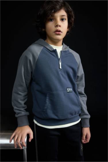 Oversize Kapüşonlu Baskılı Sweatshirt Erkek Çocuk