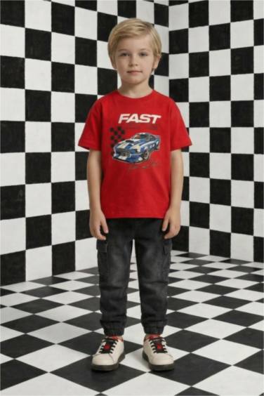 تيشيرت اولادي نص ردن قصة عادية بياخة مستديرة